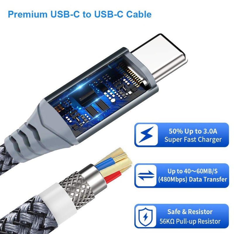 QCEs USB C to USB C Cable for iPhone 16 15 Fast Charging, 60W USB Type C Charger Cord 5Ft Compatible with Apple iPhone 16 15 Pro Plus Max, Galaxy S25 S24, iPad Pro Air Mini, MacBook Air - Image 5